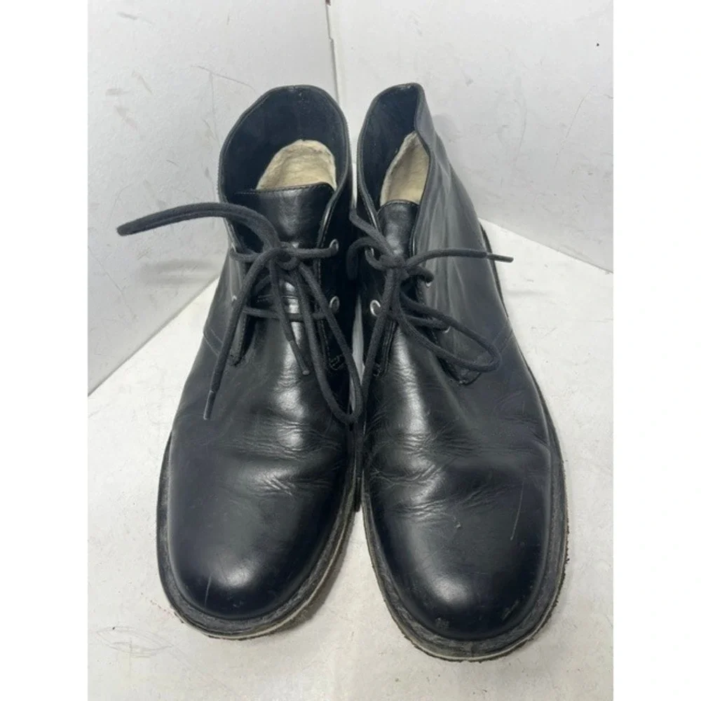 UGG Australia Leighton Black Leather Chukka Desert Boots Mens 11 S/N 3275